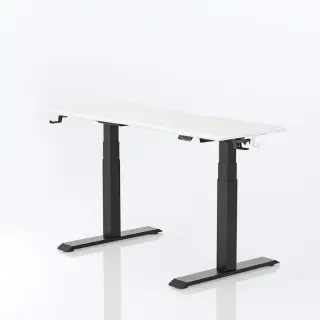 Bureau gaming assis-debout FlexiSpot GT8 avec plateau blanc et cadre noir