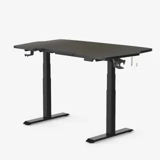 Bureau gaming assis-debout FlexiSpot GT5 avec plateau noir texture carbone