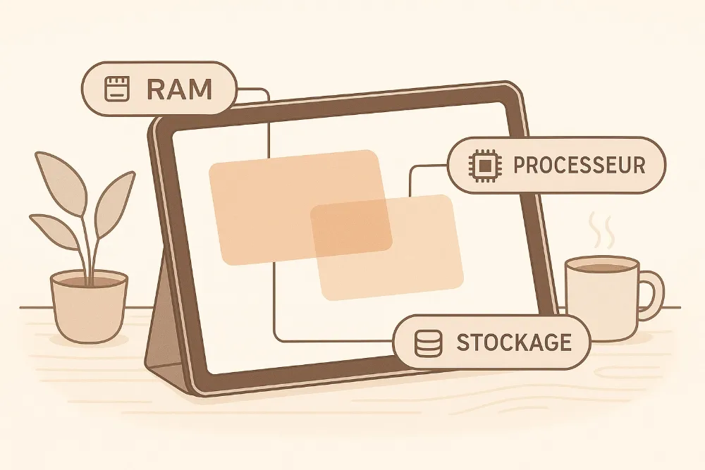 Tablette Android - RAM, Processeur, stockage